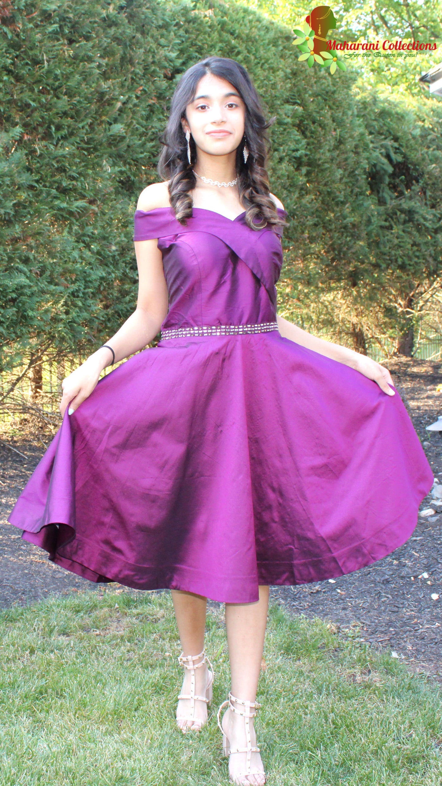 Maharani's Designer Short Formal Dress - Wine/Purple (M)