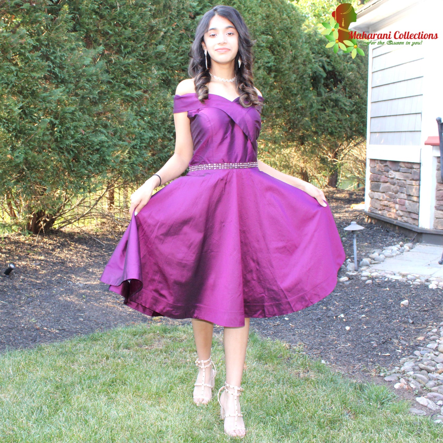 Maharani's Designer Short Formal Dress - Wine/Purple (M)