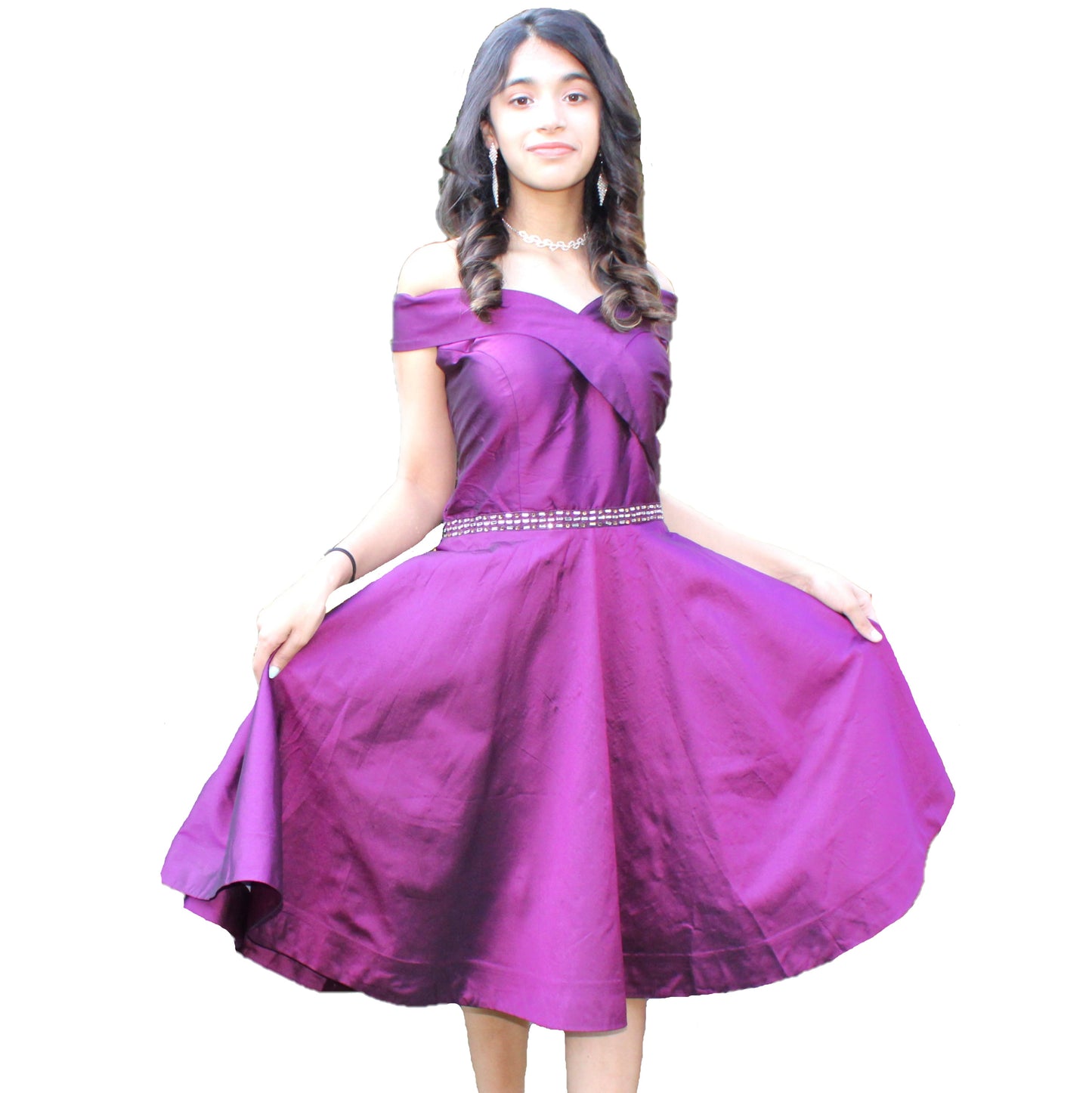 Maharani's Designer Short Formal Dress - Wine/Purple (M)