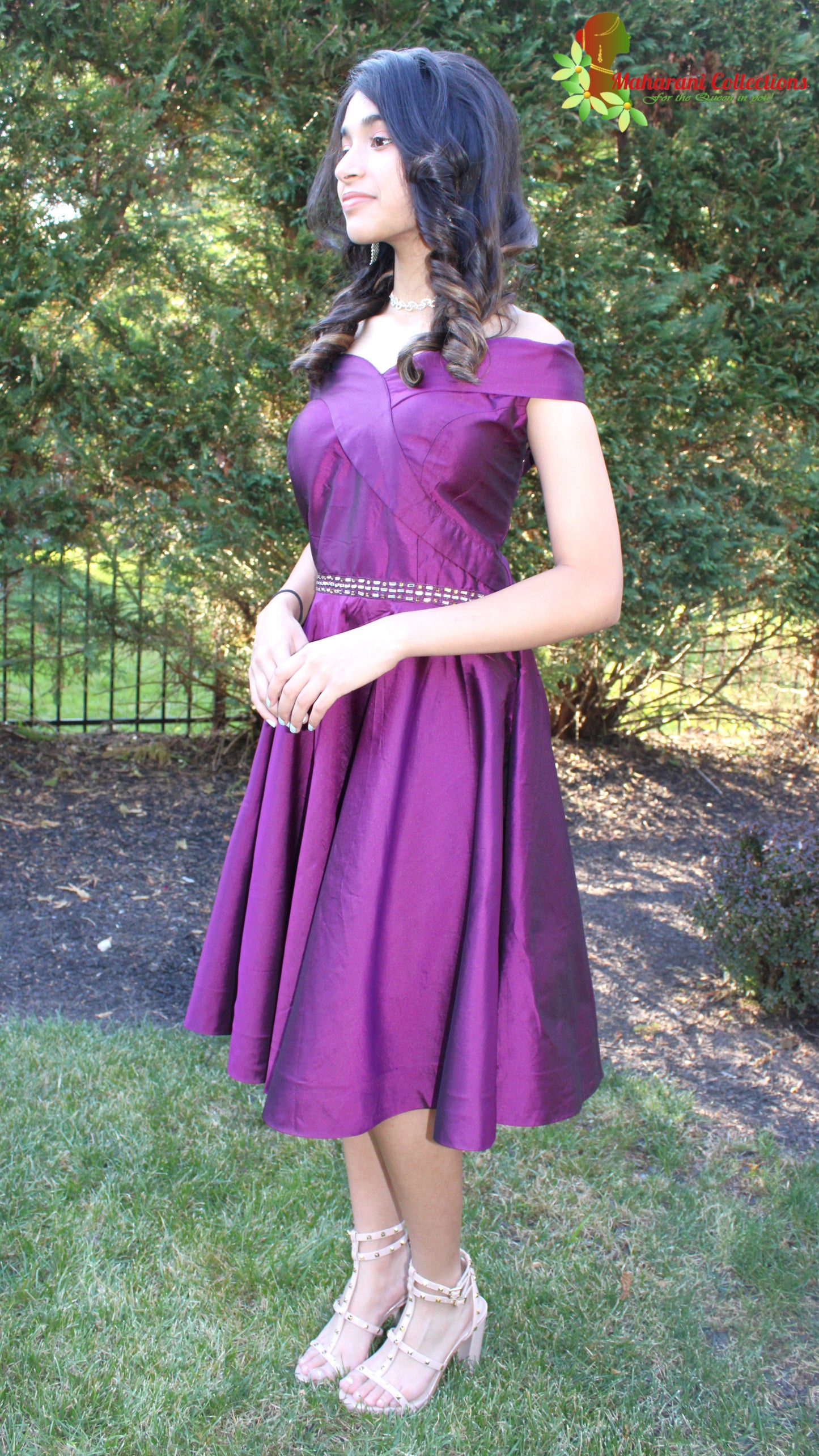 Maharani's Designer Short Formal Dress - Wine/Purple (M)