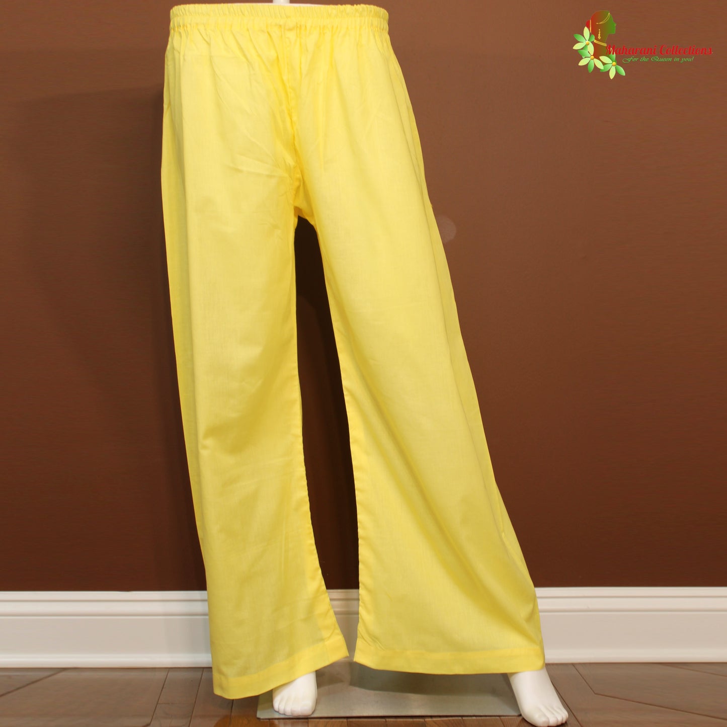 Maharani's Designer Silk Palazzo Suit Set - Yellow (M)