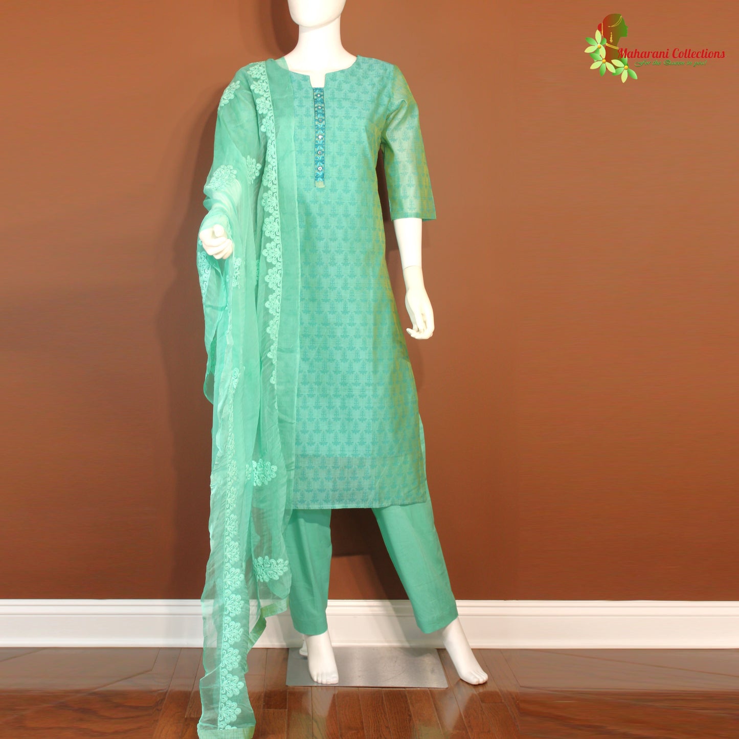 Maharani's Silk Pant Suit Set - Sea Green (M)