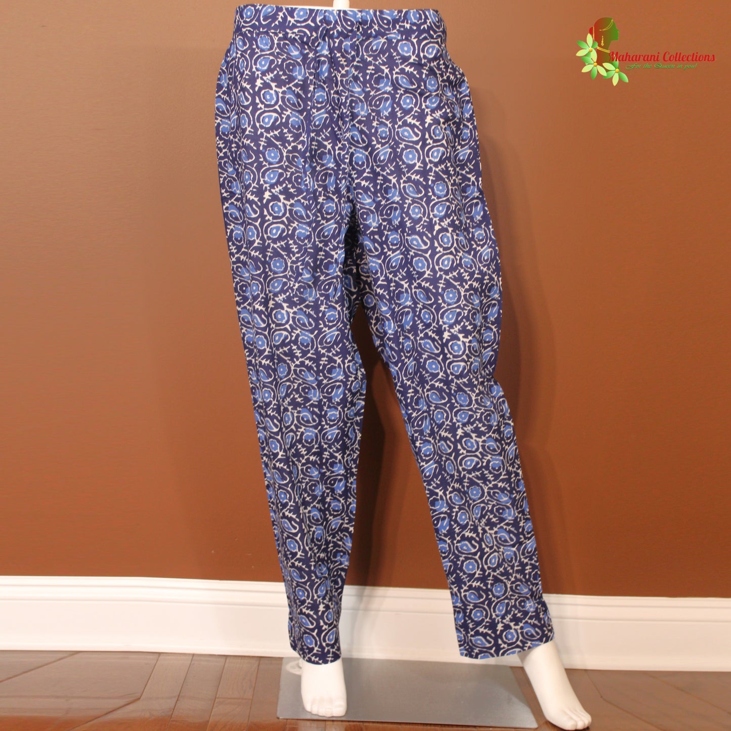 Maharani's Soft Cotton Pant Suit Set - Blue (L)
