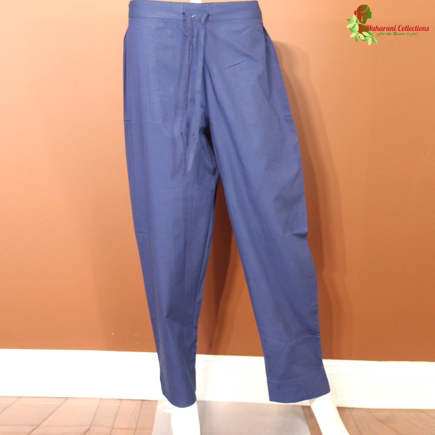 Maharani's Pure Cotton Pant Suit - Navy Blue (S)