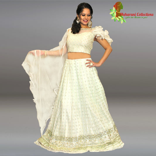 Maharani's Designer Net Silk Lehenga Choli - Light Sea Green