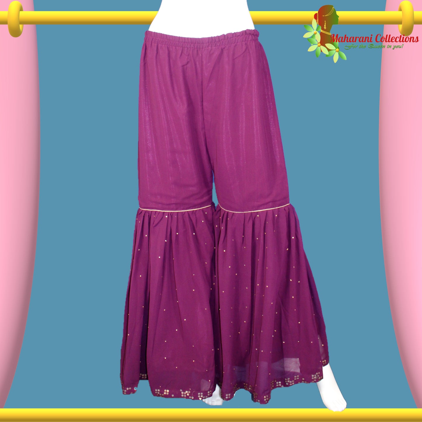 Lucknowi Sharara Suit - Purple - Georgette (L)