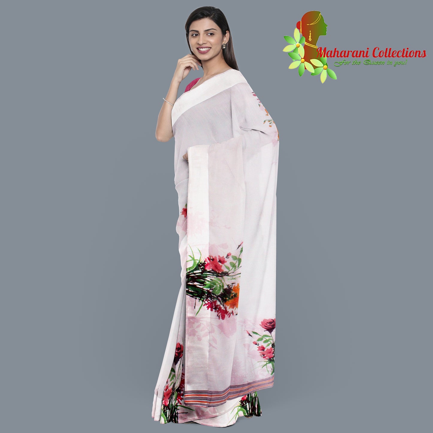 Pure Handloom Linen Silk (Matka) Saree - Pink (with stitched blouse and petticoat)