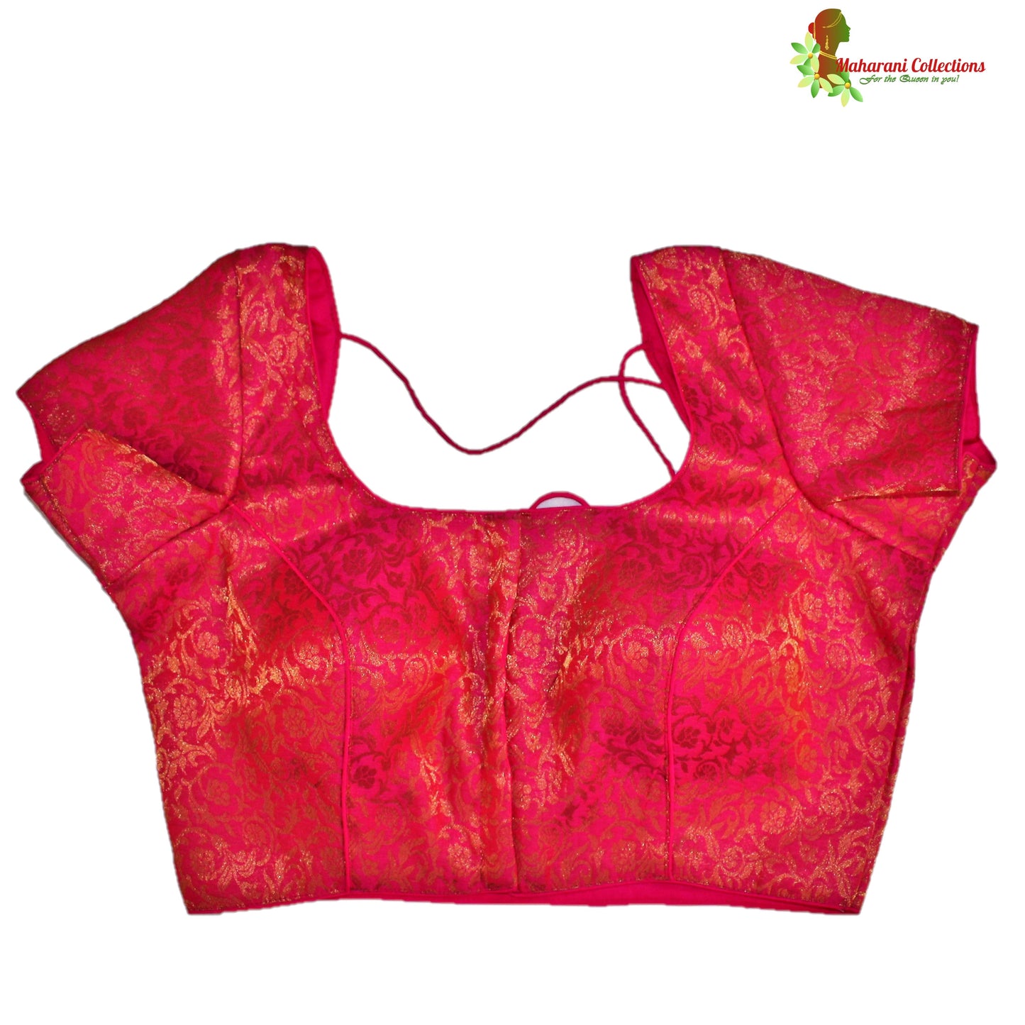 Maharani's Pure Banarasi Silk Saree - Pink (with Stitched Blouse and Petticoat)
