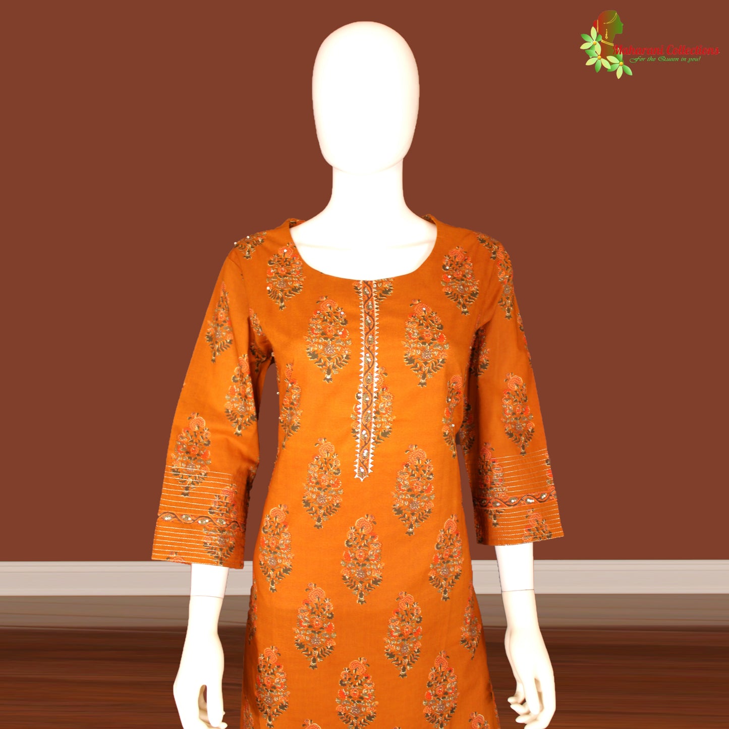 Maharani's Soft Cotton Salwar Suit - Dijon Yellow (XL)